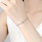 925 Sterling Silver Spacer Crystal Bead Rose Charms for Bracelet