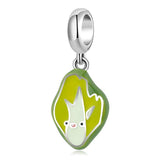 Sterling Silver Cartoon Doll Bear Strawberry Spacer Charm Bead