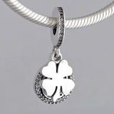 Four-leaf Clover & Horseshoe Lucky Pendant Bead 925 Sterling Silver Charm