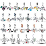 Hot 925 Silver Plata Pendant Charm Ladies Bracelet DIY Beaded