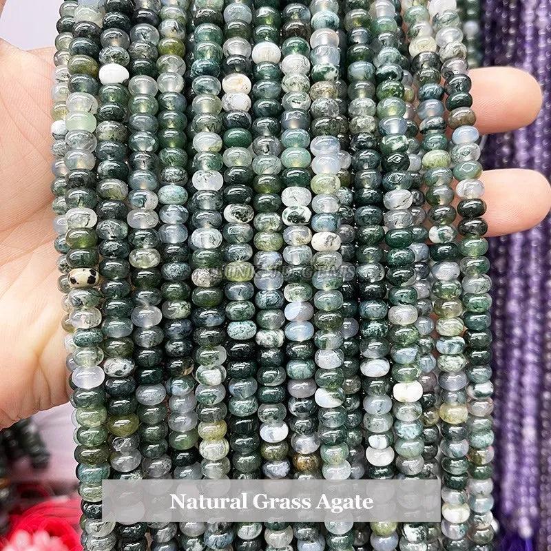 Onxy Jade Abacus Beaded Memory Wire Bracelets