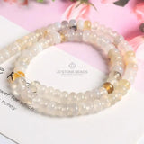 Onxy Jade Abacus Beaded Memory Wire Bracelets
