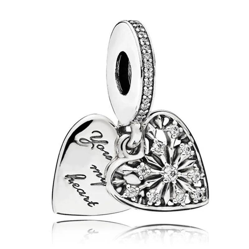 Heart of Winter Ice Crystal Pendant 925 Silver Charm
