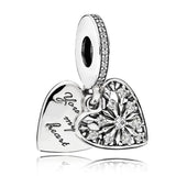 Heart of Winter Ice Crystal Pendant 925 Silver Charm