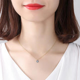 925 Sterling Silver Round Necklace Pendant Women