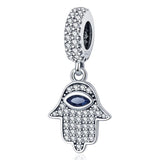 925 Silver Zircon Charm Safety Chain Bead Bracelet DIY Jewelry Gift
