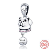 925 Silver Zircon Charm Safety Chain Bead Bracelet DIY Jewelry Gift
