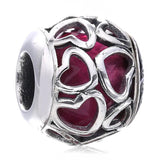 Heart Beads 925 Silver Charm for Bracelet DIY Jewelry