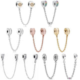 Two-tone Climbing Safety Chain 925 Sterling Silver Beads for Bracelet