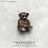 Brown Teddy Bear 925 Sterling Silver Charm Europe Jewelry