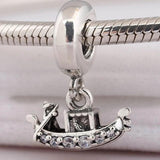 S925 Silver Gondola Boat Charm Pendant for Bracelet