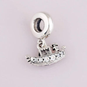 S925 Silver Gondola Boat Charm Pendant for Bracelet