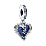 925 Silver Shooting Star Heart Charm Bead for Bracelet, Fine Jewelry Gift