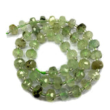 Green Prehnite Faceted Round Stone Spacer Beads for Jewelry Making