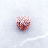 Rose Heart Beads 925 Sterling Silver Women Charms
