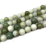Natural Round Green Jadeite Gemstone Beads for DIY Jewelry Making