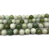 Natural Round Green Jadeite Gemstone Beads for DIY Jewelry Making