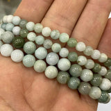 Natural Round Green Jadeite Gemstone Beads for DIY Jewelry Making