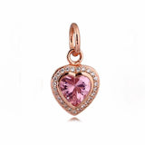 Sparkling Love Bow Flower Necklace Pendant Charm 925 Silver Bead Jewelry