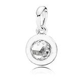 Sparkling Love Bow Flower Necklace Pendant Charm 925 Silver Bead Jewelry