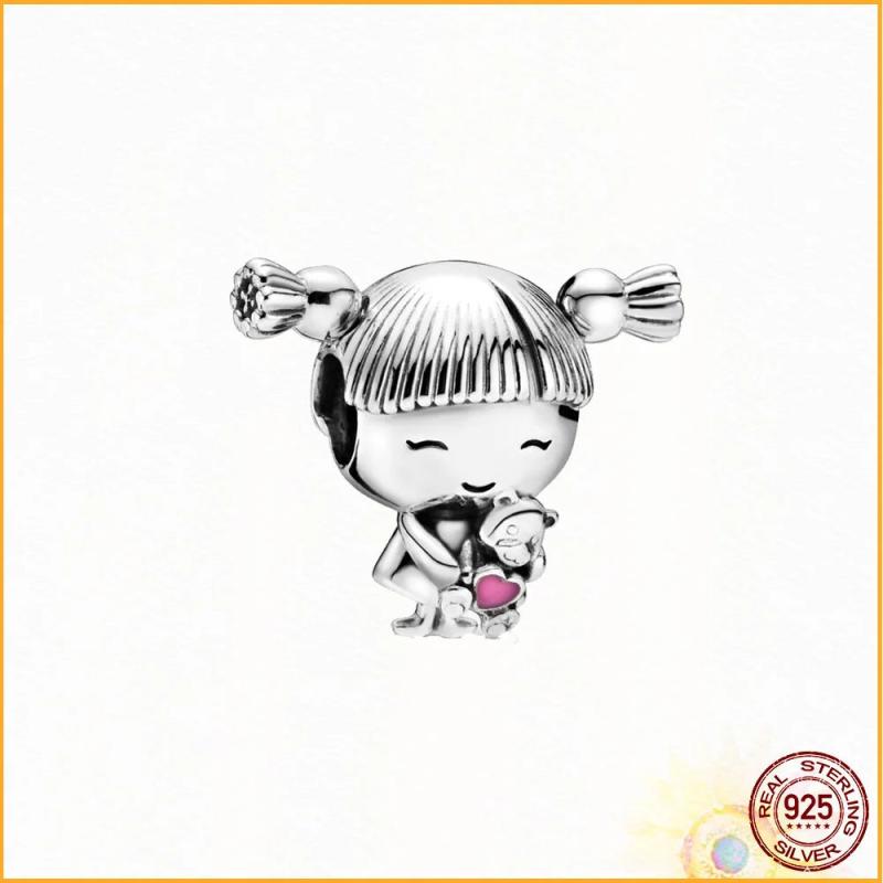Flower Charm 925 Sterling Silver Beads Pendant Fit Bracelet Women's Jewelry