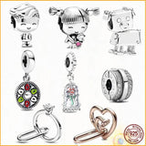 Flower Charm 925 Sterling Silver Beads Pendant Fit Bracelet Women's Jewelry