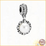 Flower Charm 925 Sterling Silver Beads Pendant Fit Bracelet Women's Jewelry