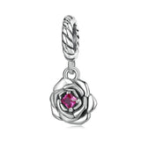 925 Silver Rose Pendant Sunflower Butterfly Charm