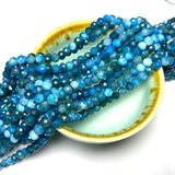 Natural Faceted Apatite Round Stone Beads 15''