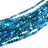 Natural Faceted Apatite Round Stone Beads 15''