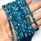 Natural Faceted Apatite Round Stone Beads 15''