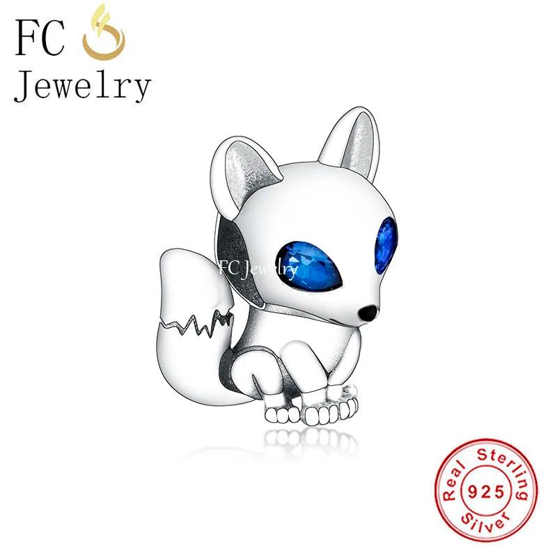 925 Silver Fox Charm Bracelet Bead for Women