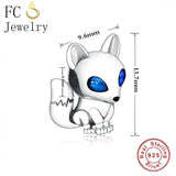925 Silver Fox Charm Bracelet Bead for Women