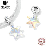 925 Silver Starfish Shell Charms Heart Pendant Ocean Series Beads