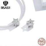 925 Silver Zircon Cross Heart Pendant Beads Platinum Charm for DIY Jewelry