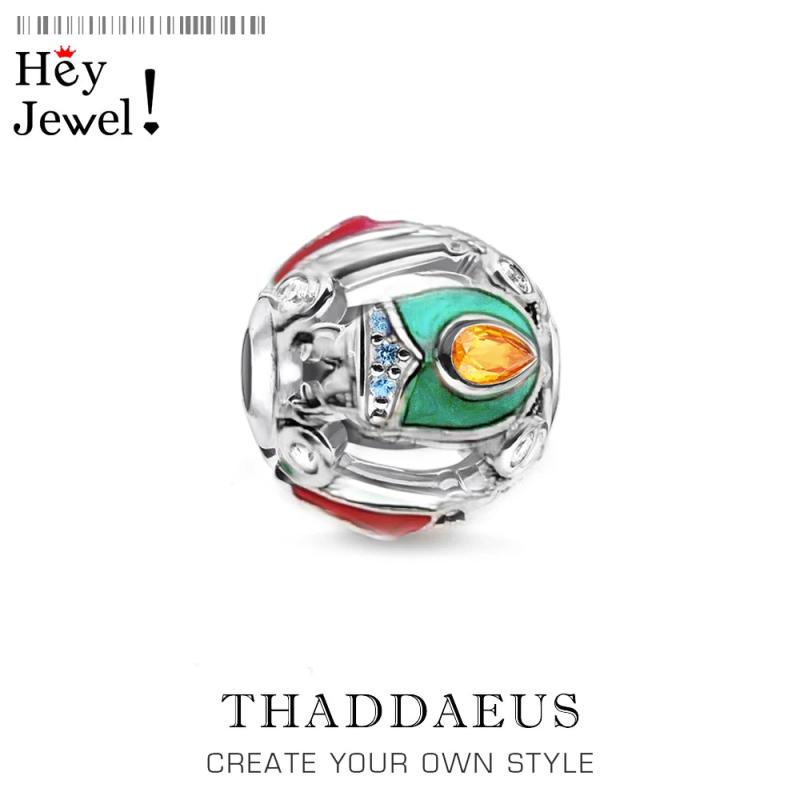 925 Sterling Silver Colourful Beetle Bug Beads Jewelry