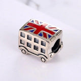 S925 Silver London Double Decker Bus Charm for Bracelet Bangle