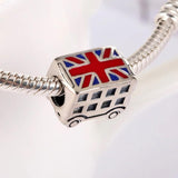 S925 Silver London Double Decker Bus Charm for Bracelet Bangle