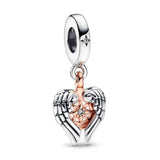Sterling Silver Angel Wings Pendant Charm Bead for Bracelet