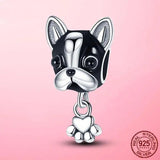 925 Silver Bulldog Dangle Charm for Bracelet Bangle DIY Jewelry Making