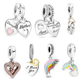 Silver 925 Beads Fits 925 Silver Charm Bracelet Necklace Women Pendant Beads