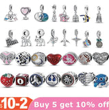 925 Silver Beads Fits Charm Bracelet Necklace Women Pendant Beads