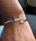 Heart Cuff Bracelet Stainless Steel Adjustable Bangle