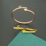 Heart Cuff Bracelet Stainless Steel Adjustable Bangle