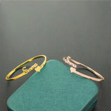 Heart Cuff Bracelet Stainless Steel Adjustable Bangle