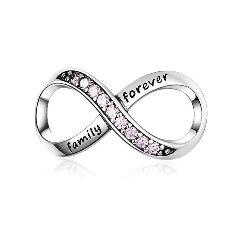 925 Silver Infinity Eternal Symbol Charm Bow Tie Beads