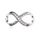 925 Silver Infinity Eternal Symbol Charm Bow Tie Beads