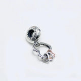 Rose Hearts Crystal Pendant Beads 925 Silver Charm Bracelet Bangle