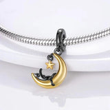 925 Silver Stars Moon Charm Bracelet Women Gift