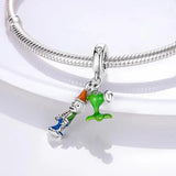 925 Silver Stars Moon Charm Bracelet Women Gift